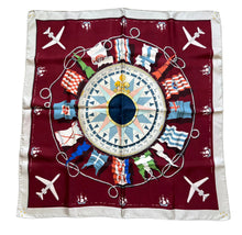 Load image into Gallery viewer, Special Edition Hermes Silk Scarf «Rose Compas for Air Algérie» by Eudel Jaques.