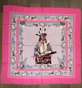 Hermes Cashmere and Silk Scarf “La Pani Shar Pawnee” by Kermit Oliver 140.