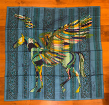 Load image into Gallery viewer, Hermes Silk Shawl “Le Pegase d’Hermes Au Bloc” 140