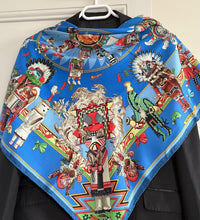 Load image into Gallery viewer, Hermes Silk Scarf Kachinas by Kermit Oliver