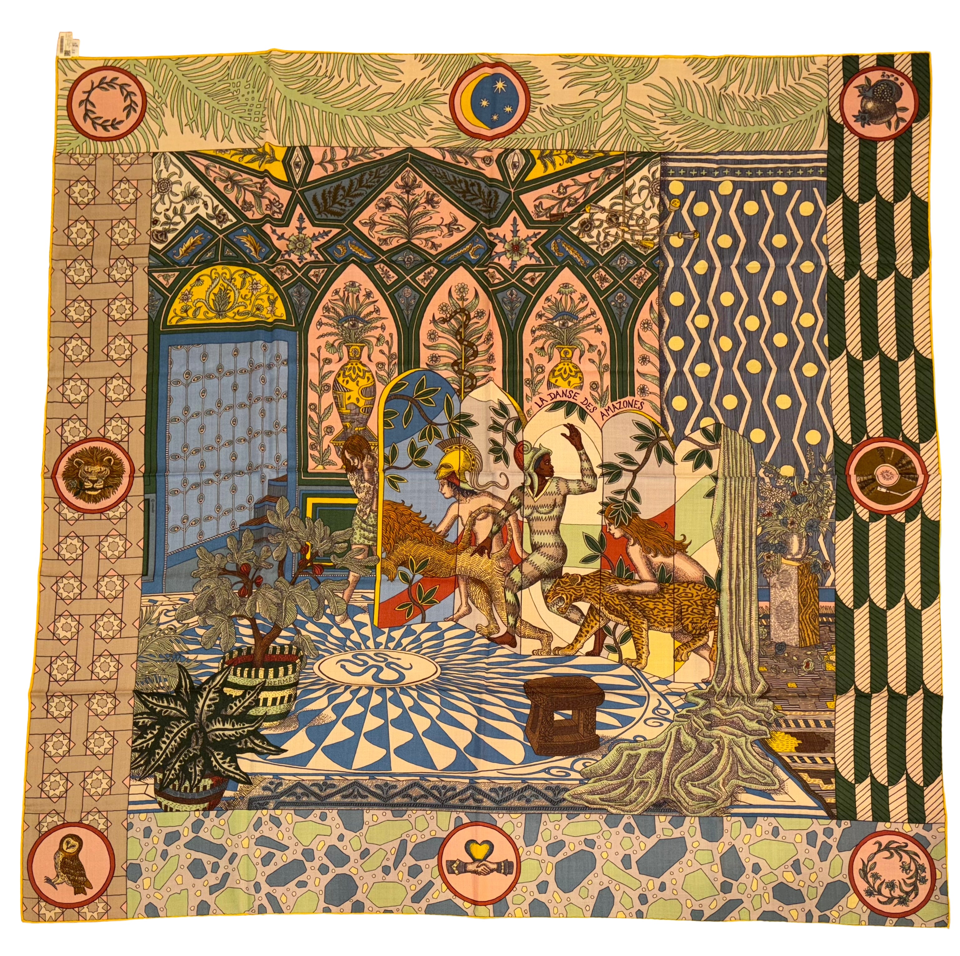 Hermes Cashmere and Silk GM Shawl «La Danse des Amazones» by