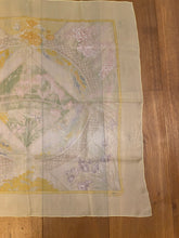 Load image into Gallery viewer, Hermes Silk Mousseline Scarf “Giverny” by Laurence Bourthoumieux.