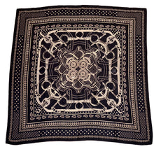 Load image into Gallery viewer, Hermes Cashmere/Silk GM Shawl “Eperon d’Or Bandana” by Henri d’Origny 140.