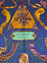 Load image into Gallery viewer, Hermes Cashmere/Silk GM Shawl « Etriers » by Francoise de la Perriere 140.