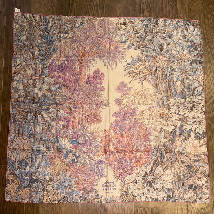 HERMES Cashmere/Silk Shawl “All'Orto Botanico di Palermo” by François Houtin 140