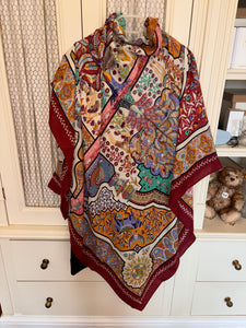 Hermes Cashmere/Silk Shawl “Aux Portes Du Palais” by Christine Henry 140