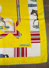 Load image into Gallery viewer, Hermes Cashmere/Silk Shawl “Eperon d’Or et Tenues de Jour” by  Henri d'Origny and Jacques Eudel 140