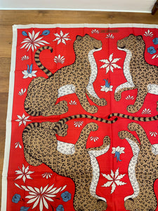 Hermes Cashmere and Silk GM Shawl «Les Leopards» by Christiane Vauzelles 140.