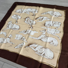 Load image into Gallery viewer, Hermes Silk Twill Scarf «Les Levriers» by Xavier de Poret.