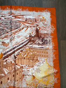 Hermes Silk Scarf “De Passage à Moscou” by  Nathalie Vialars.