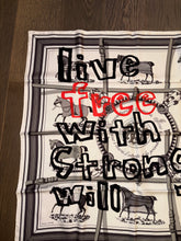 Load image into Gallery viewer, Limited Edition collaboration Comme des Garçons and HERMES 100% SILK TWILL Scarf “Couvertures et tenues de jour” by Rei Kawakubo and Jacques Eudel.