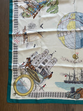 Load image into Gallery viewer, Hermes Silk Scarf «Le tour du monde en 80 jours» by Philippe Ledoux.