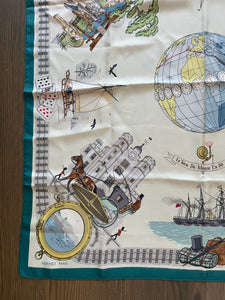 Hermes Silk Scarf «Le tour du monde en 80 jours» by Philippe Ledoux.