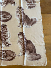 Load image into Gallery viewer, Hermes Silk Twill Scarf «Persian Cats» by Xavier de Poret.