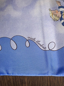 Special edition Hermes Silk Twill Scarf “Les Triples et smiles” by Nicole Lambert.