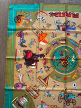 Load image into Gallery viewer, Hermes Silk Twill Scarf “Les Clefs du Notre Enfance” by Lois Dubigeon.