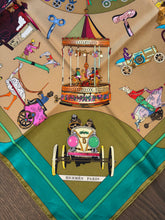 Load image into Gallery viewer, Hermes Silk Twill Scarf “Les Clefs du Notre Enfance” by Lois Dubigeon.