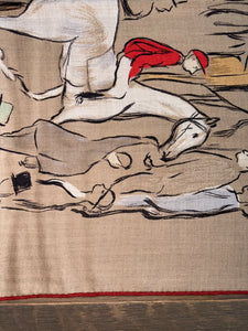 Hermes Cashmere/Silk GM Shawl “Paddock” by Jean-Louis Clerc 140.