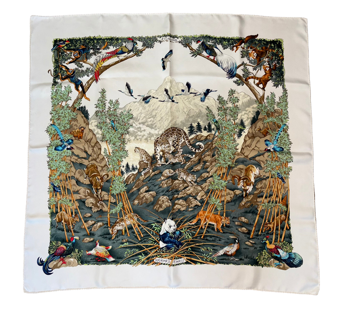 Hermes Silk Twill Scarf “Sichuan” by Robert Dallet