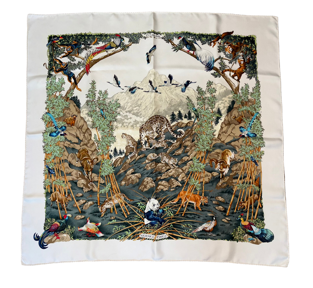 Hermes Silk Twill Scarf “Sichuan” by Robert Dallet