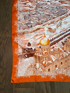 Hermes Silk Scarf “De Passage à Moscou” by  Nathalie Vialars.
