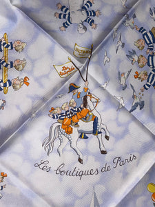 Special edition Hermes Silk Twill Scarf “Les Triples et smiles” by Nicole Lambert.