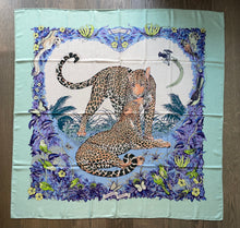 Load image into Gallery viewer, Hermes Cashmere and Silk GM Shawl “Jungle Love” by Robert Dallet 140.