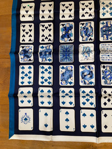 Hermes Silk Twill Scarf “Jeu de Cartes” by  Adolphe Jean-Marie Mouron.