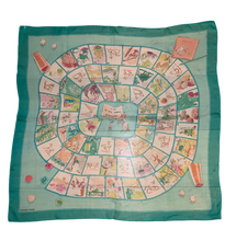 Load image into Gallery viewer, Hermes Silk Mousseline Scarf “Le Jeu des Petits Bonheurs” by Sophie de Seynes.