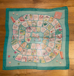 Hermes Silk Mousseline Scarf “Le Jeu des Petits Bonheurs” by Sophie de Seynes.