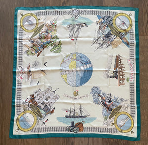 Hermes Silk Scarf «Le tour du monde en 80 jours» by Philippe Ledoux.