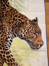 Load image into Gallery viewer, Hermes Cashmere/Silk GM Shawl “Panthers Paradis” by Robert Dallet 140.