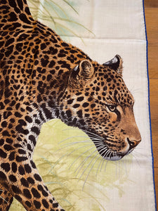 Hermes Cashmere/Silk GM Shawl “Panthers Paradis” by Robert Dallet 140.