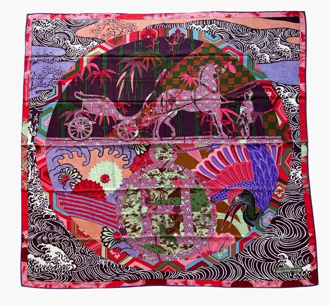 Hermes Cashmere/Silk GM Shawl “Ex Libris En Kimonos