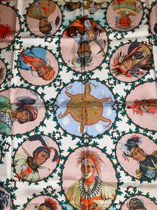 Hermes Silk Twill Scarf “Chefs Indiens” by Kermit Oliver.