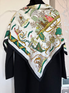 Hermes Silk jacquard Scarf “La Comédie Italienne” by Philippe Ledoux.