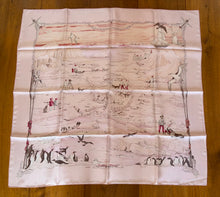 Load image into Gallery viewer, Hermes Silk Twill Scarf “Hommage a l’Explorateur Sir Ernest Shackleton” by Zoe Pauwels.