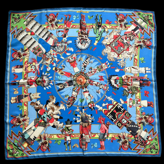 Hermes Silk Scarf Kachinas by Kermit Oliver