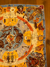 Load image into Gallery viewer, Hermes Silk Twill Scarf “Les Mythologies des Hommes Rouges” by Kermit Oliver.
