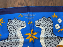 Load image into Gallery viewer, Hermes Wash Silk Scarf “Les Leopards Modernes” by Christiane Vauzelles and Françoise de La Perrière.