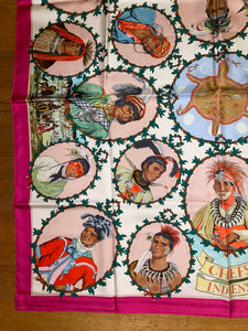 Hermes Silk Twill Scarf “Chefs Indiens” by Kermit Oliver.