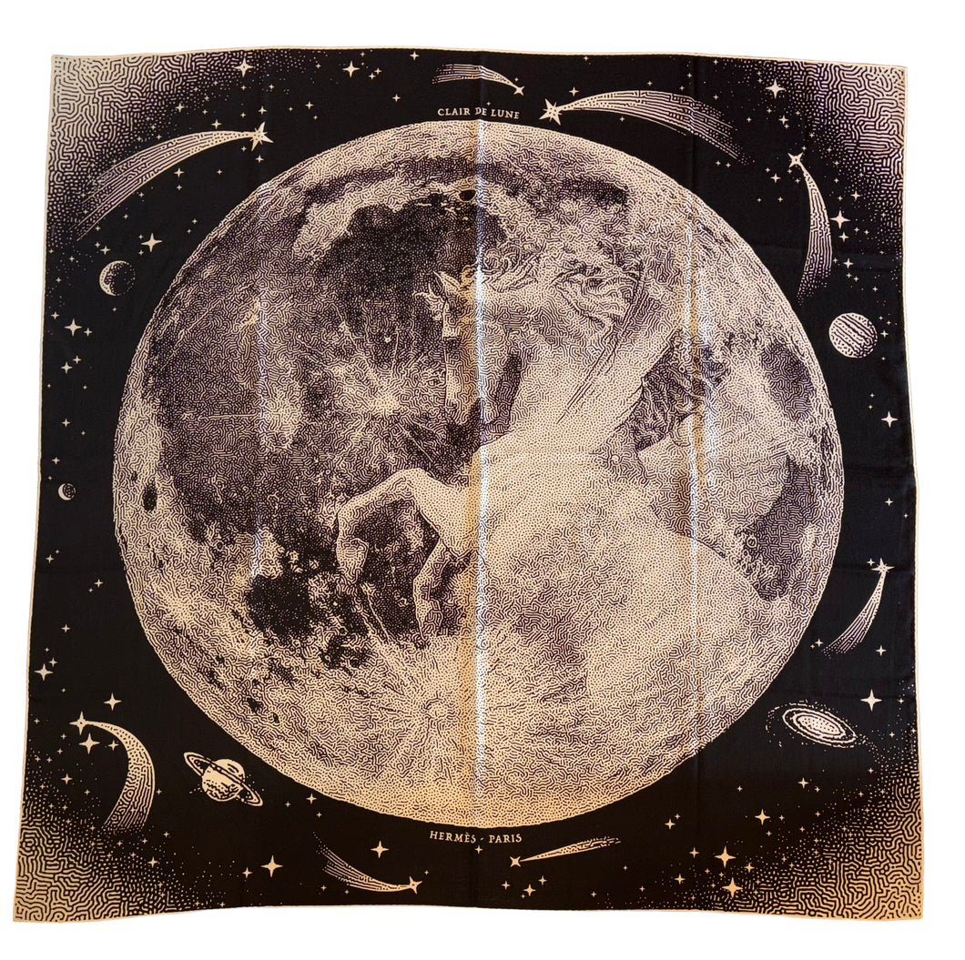 HERMES Cashmere/Silk Shawl “Clair de Lune” by Dimitri Rybaltchenko 140.