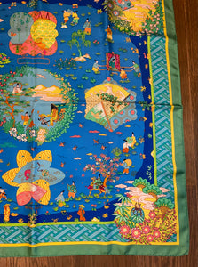 HERMES 100% SILK TWILL Scarf « Ballade de Heian » by Natsuno Hidaka.