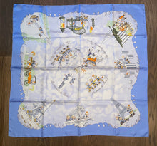 Load image into Gallery viewer, Special edition Hermes Silk Twill Scarf “Les Triples et smiles” by Nicole Lambert.