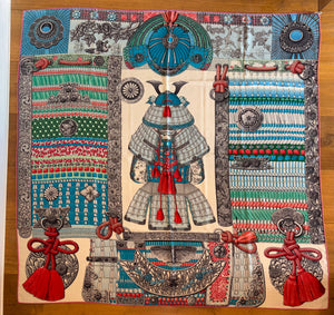 Hermes Cashmere/Silk Shawl “Parures de Samourais” by Aline Honore