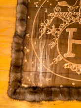 Load image into Gallery viewer, Exceptional Hermès silk mousseline shawl with sable fur “Vif Argent” by Dimitri Rybaltchenko