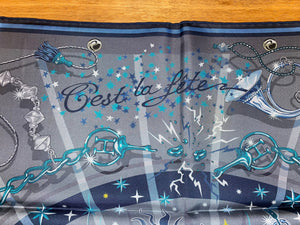 Hermes Double-faced silk scarf “C’est la Fête” by Daiske Nomura.