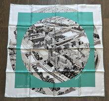 Load image into Gallery viewer, Hermes Silk Twill Scarf “Regarde Paris” by Bali Barret.