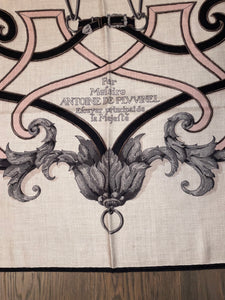 Hermes Cashmere/Silk GM Shawl “L' INSTRUCTION DU ROY EN L'EXERCICE DE MONTER A CHEVAL” by Henri d Origny 140.