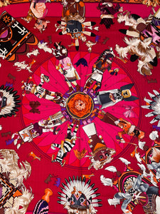 Hermes Cashmere/Silk Shawl “Kachinas” by Kermit Oliver 140